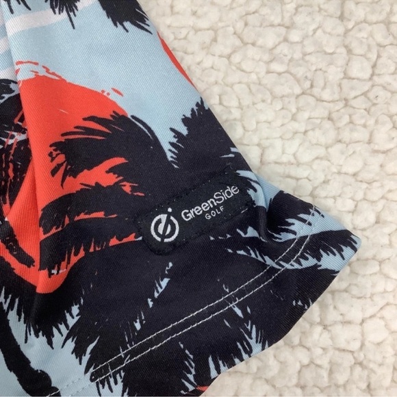 Men’s Greenside Golf Tropical Palm Tree Golf Polo Short Sleeve Shirt Size XXL - Picture 3 of 4